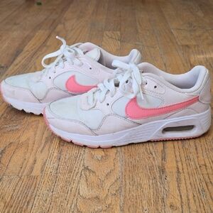 Nike Air White Sneakers with Pink Accents